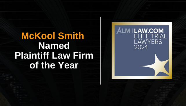 McKool Smith Awarded "Plaintiff Firm of the Year" by The National Law Journal