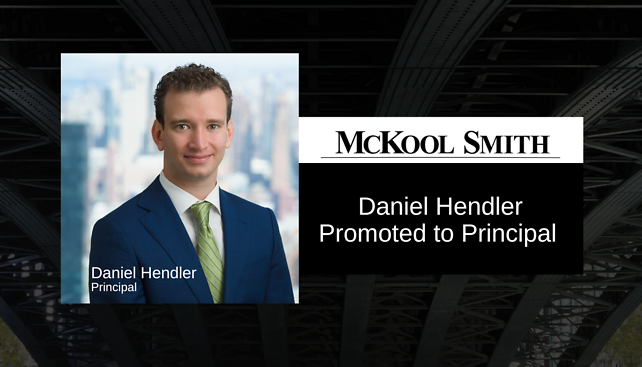 Daniel Hendler Promoted to Principal at McKool Smith